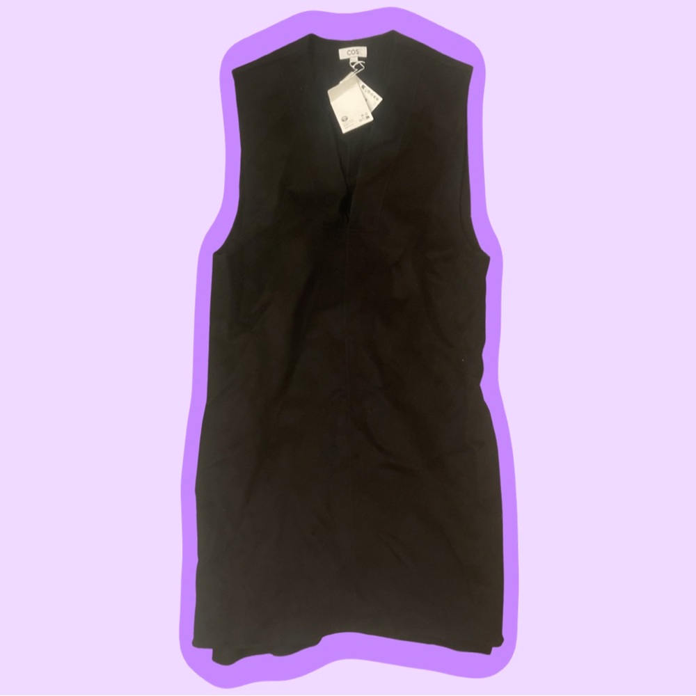 COS OVERSIZED V-NECK WOOL DRESS (EU 44)